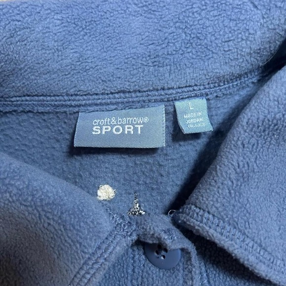 Coastal Lighthouse Winter Scene Embroidered Fleece Jacket Size L - Picture 7 of 7